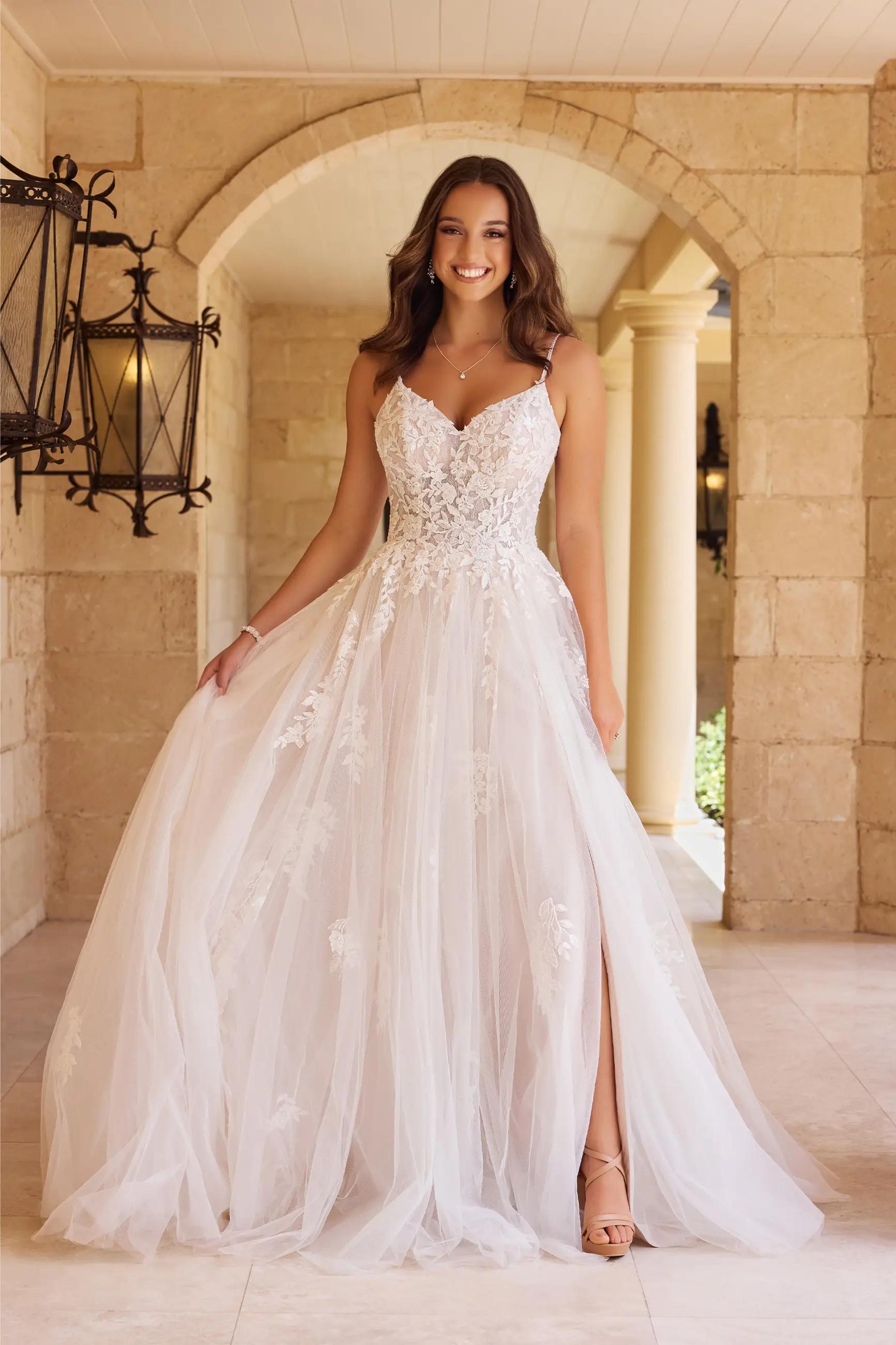 Enchanting Wedding Gown with Sexy Skirt Slit Yianna $1 autoplay loop mute thumbnail