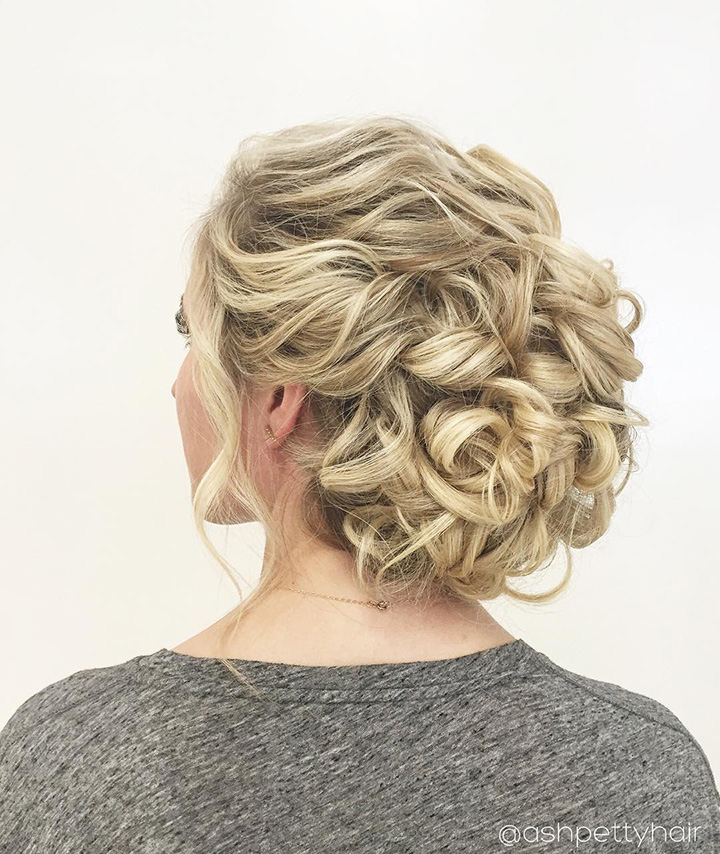 curly updo ~ we ❤ this! moncheribridals.com