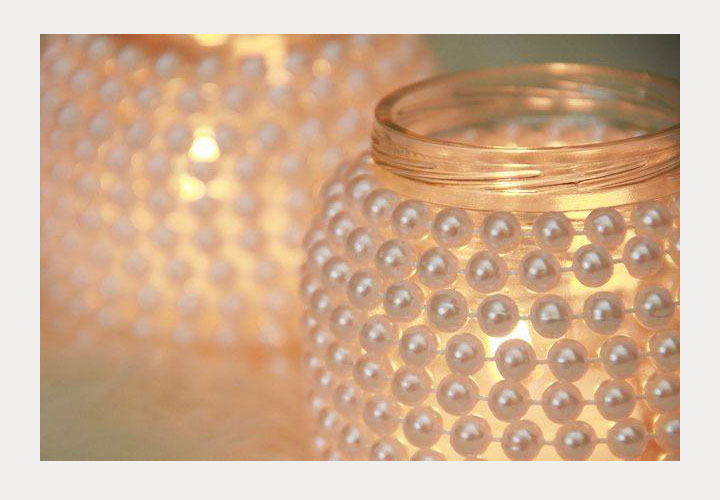 Elegant DIY Pearl and Candle Centerpieces