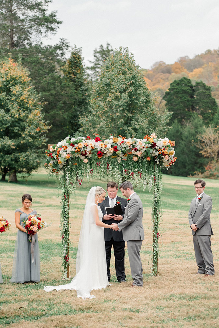 Floral Waterfall Ceremony Arch