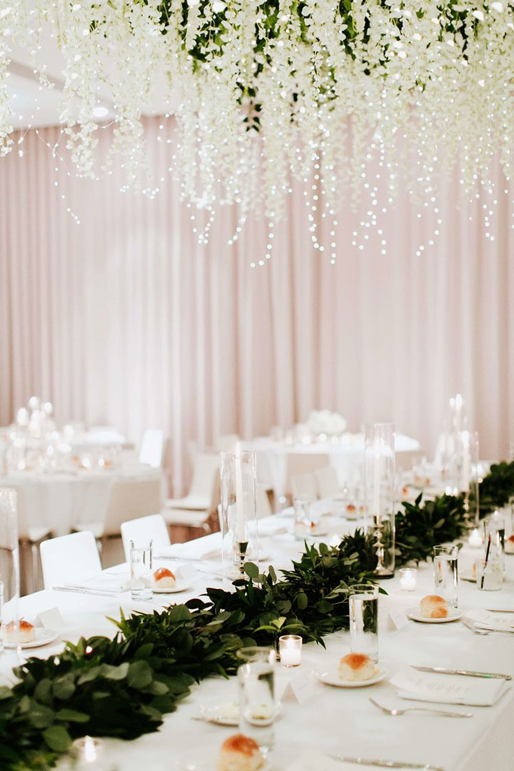 Most Magical Hanging Floral Installation With Fairy Lights