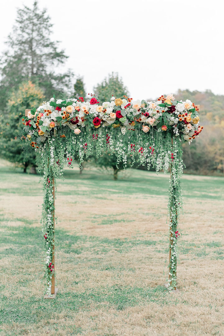 Floral Waterfall Ceremony Arch