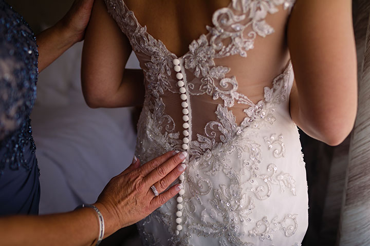 Stunning Bride Wears Sophia Tolli Fit & Flare Dress "Monaco"