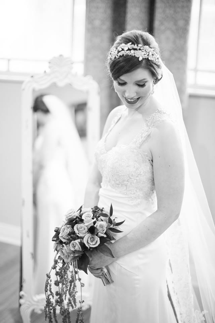 Stunning Bride Wears Asymmetrically Draped Sophia Tolli "Nebula"