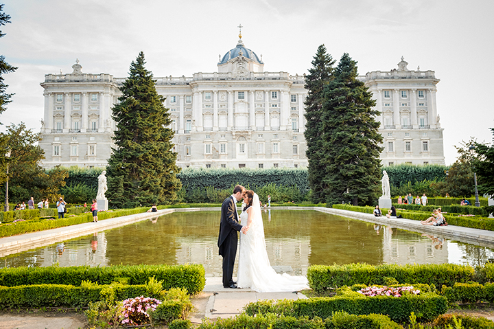Elegant Bride Wears Sophia Tolli "Monaco" To Her Wedding In Madrid