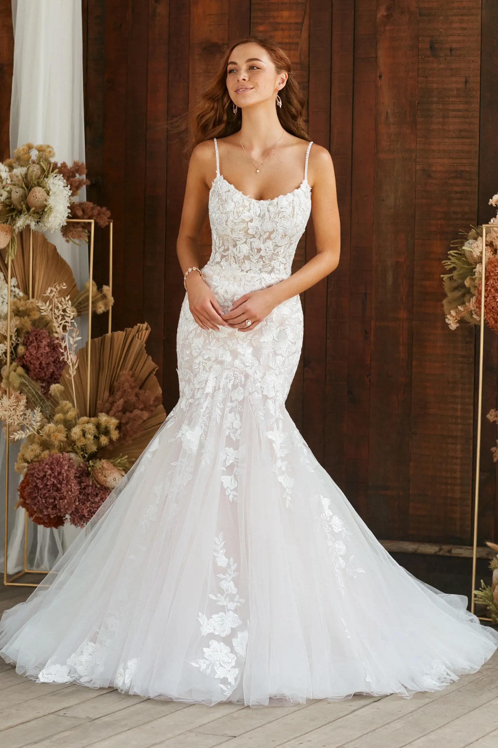 Figure-Flattering Bridal Gown with Scoop Neckline Nadia $1 autoplay mute thumbnail