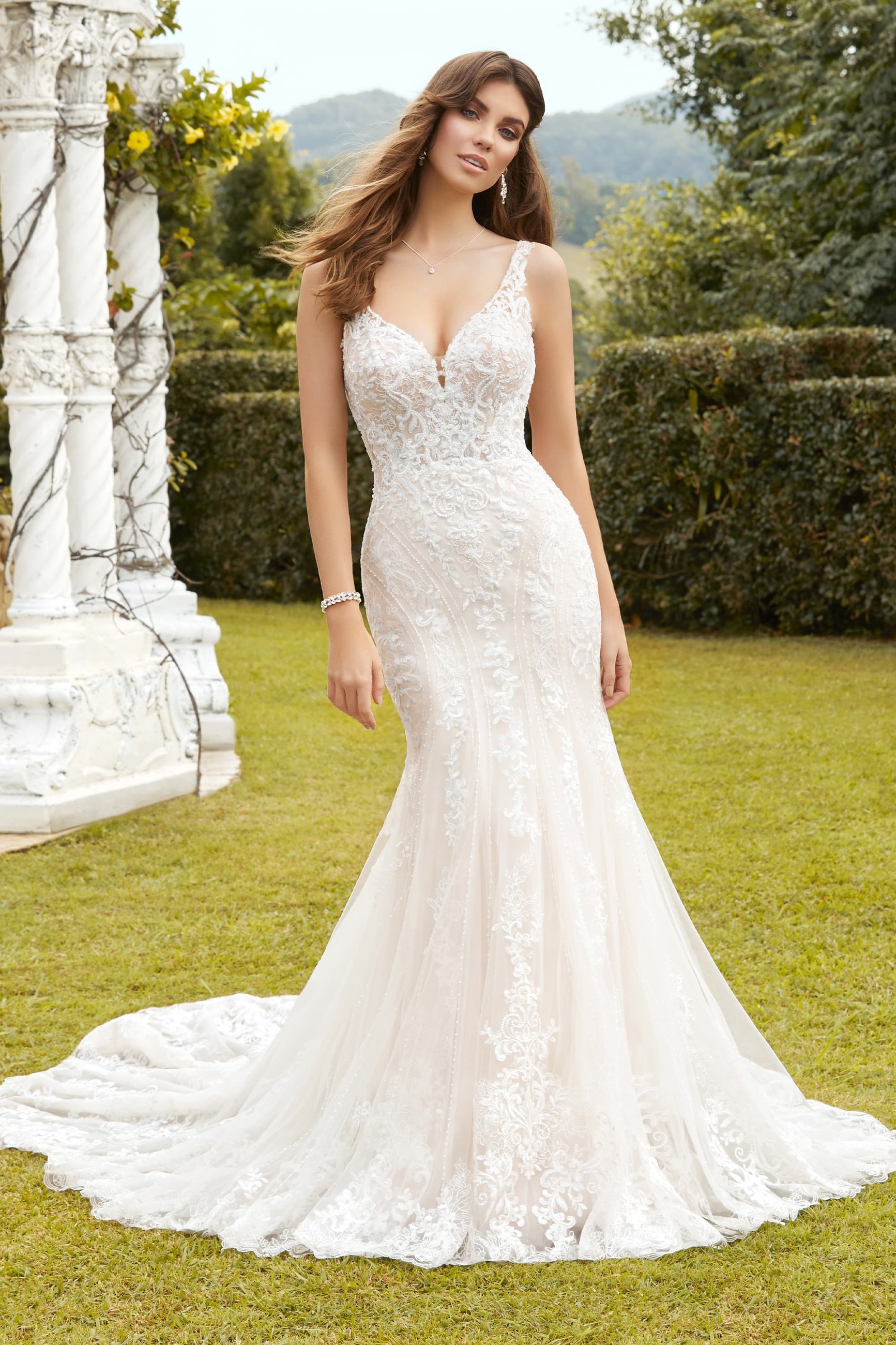 Luxe Lace Fit and Flare Bridal Gown with Beading Tiana $1 autoplay loop mute thumbnail