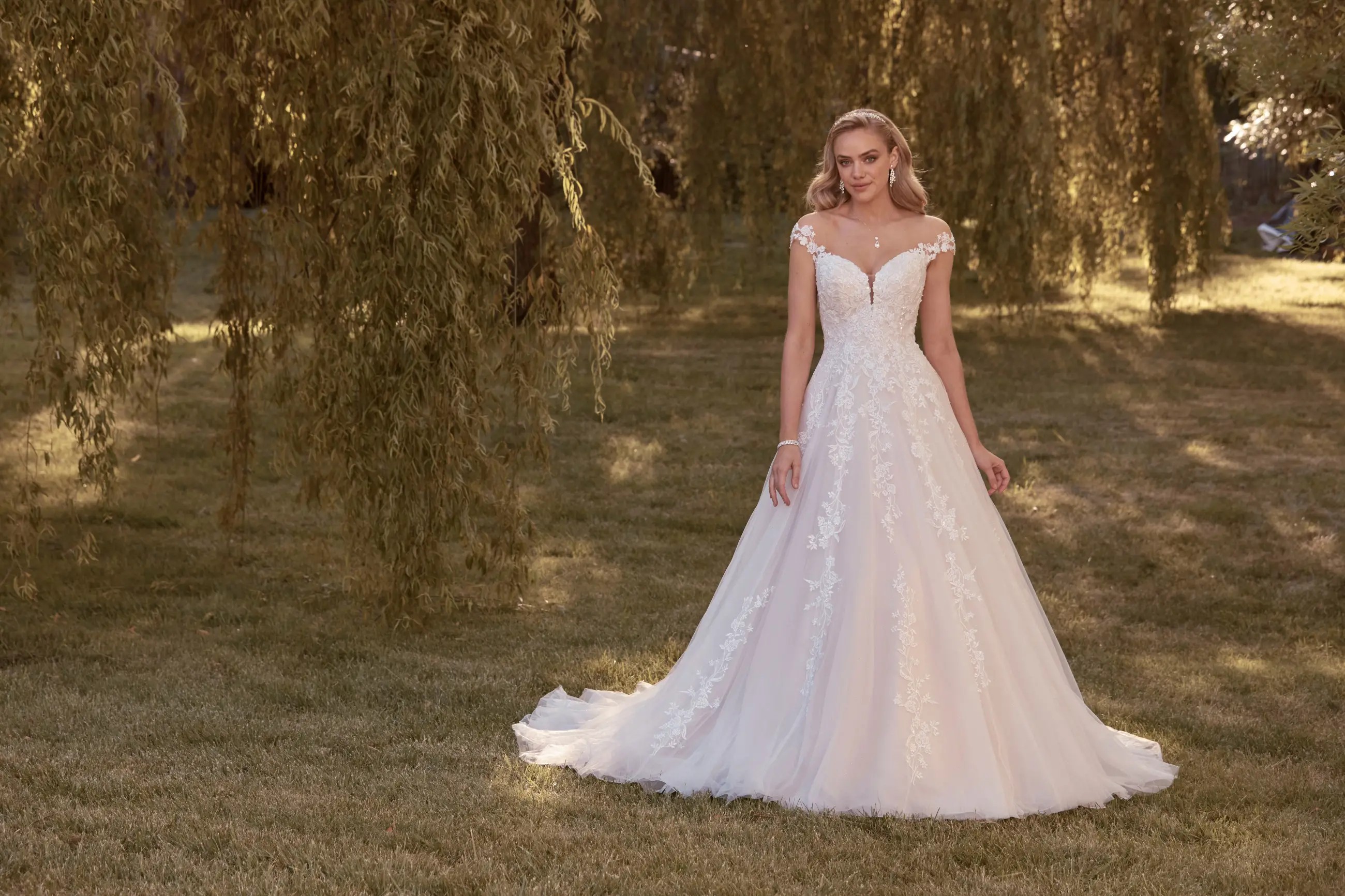 Glittery A-Line Princess Wedding Dress by Sophia Tolli Fall 2021