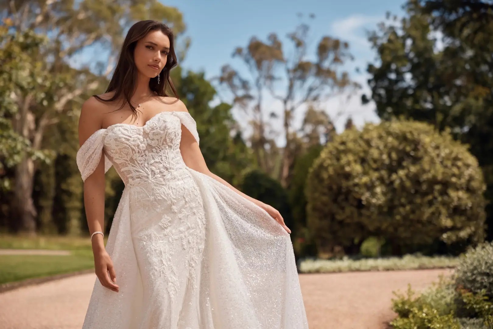 Regal Two-Piece Wedding Dress with Luxurious Sparkle Miami | Style ST624