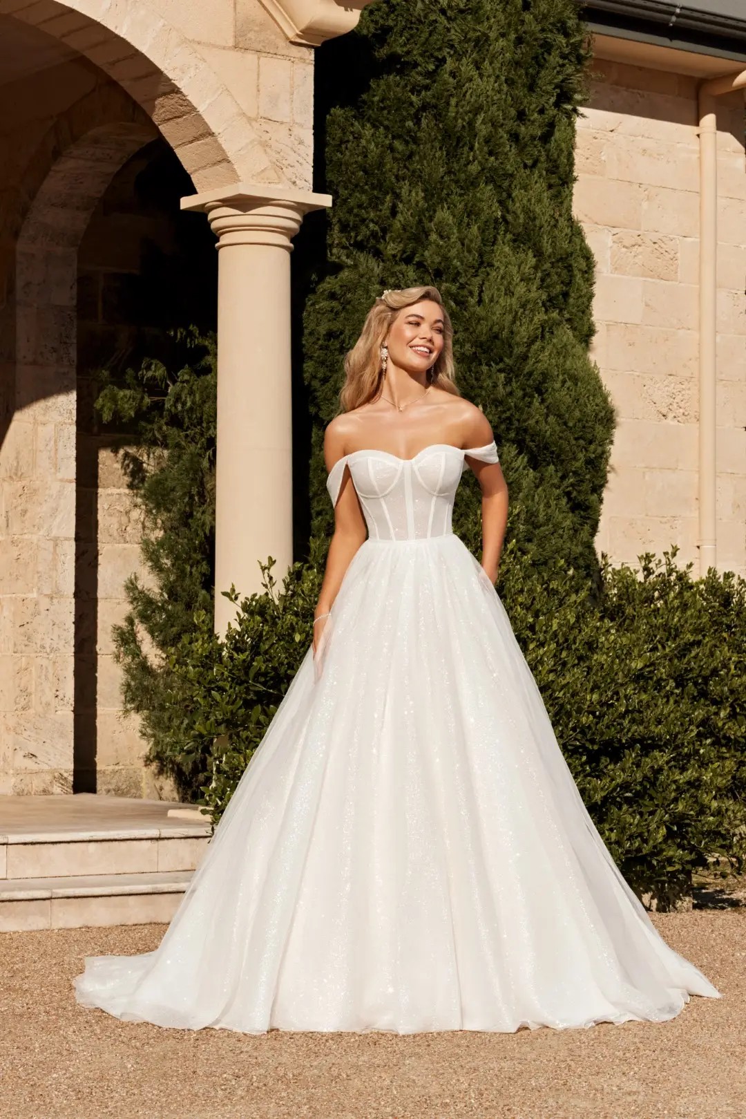 Ball Gown Wedding Dress with Corset Back Lazaris | Style Y3103