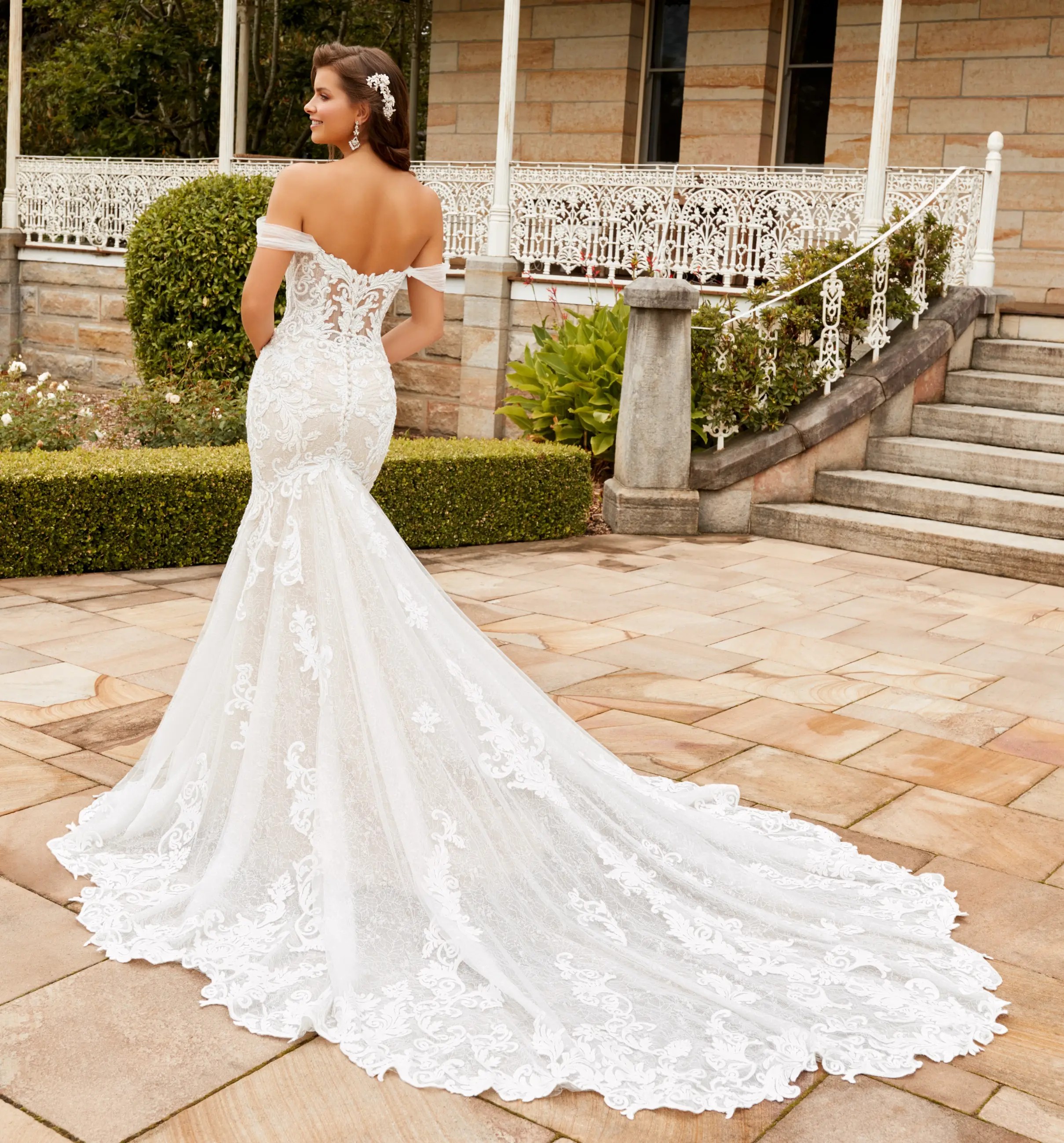 Ethereal Lace Wedding Dress with Off Shoulder Straps