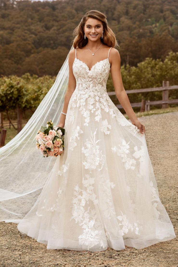 Modern Floral Boho Lace Wedding Dress