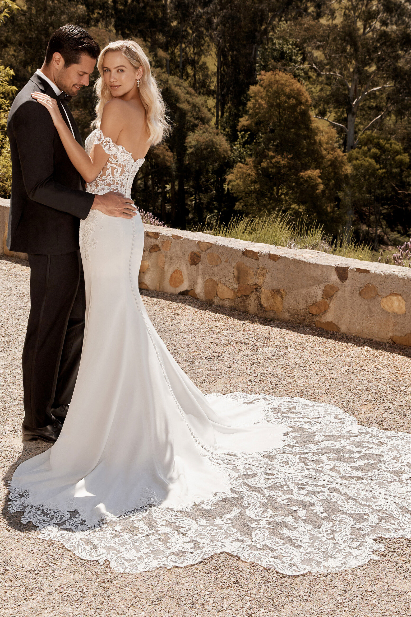 Sexy Crepe Wedding Dress with Shaped Train | Sophia Tolli