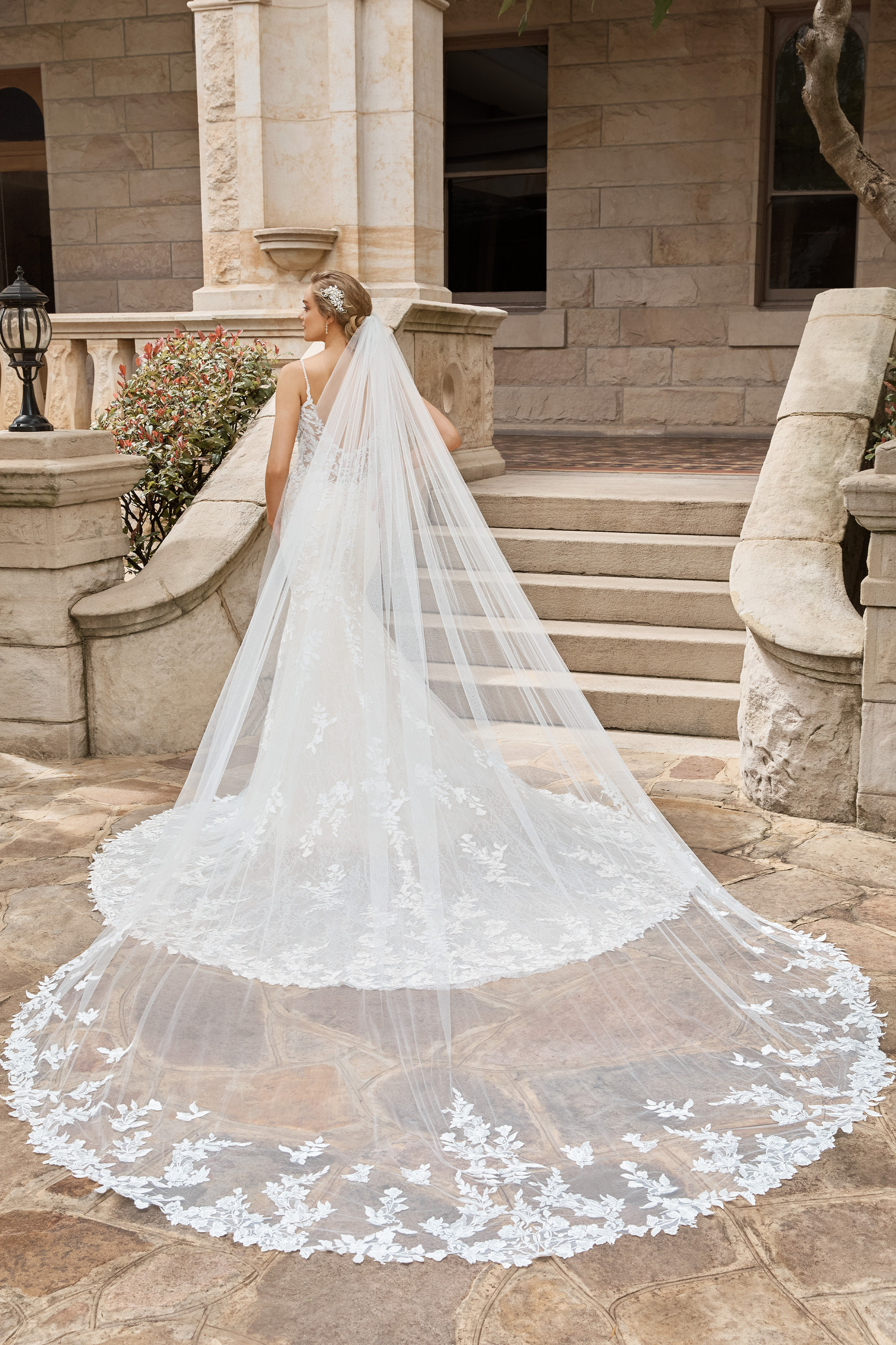 Romantic Cathedral Veil with Lace | Sophia Tolli Valentina Y22171