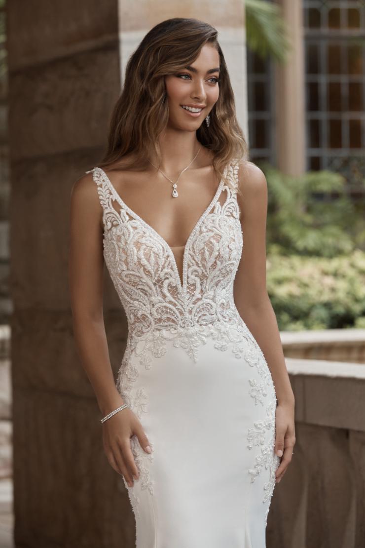 Fit and Flare Wedding Gown with Unique Grand Train Ramona #$3 picture