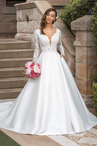 Dreamy Winter Wedding Dress with Lace Sleeves Tahani $0 default thumbnail