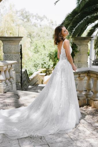 Sparkling Square Neckline A-Line Wedding Dress Krystal $2 thumbnail
