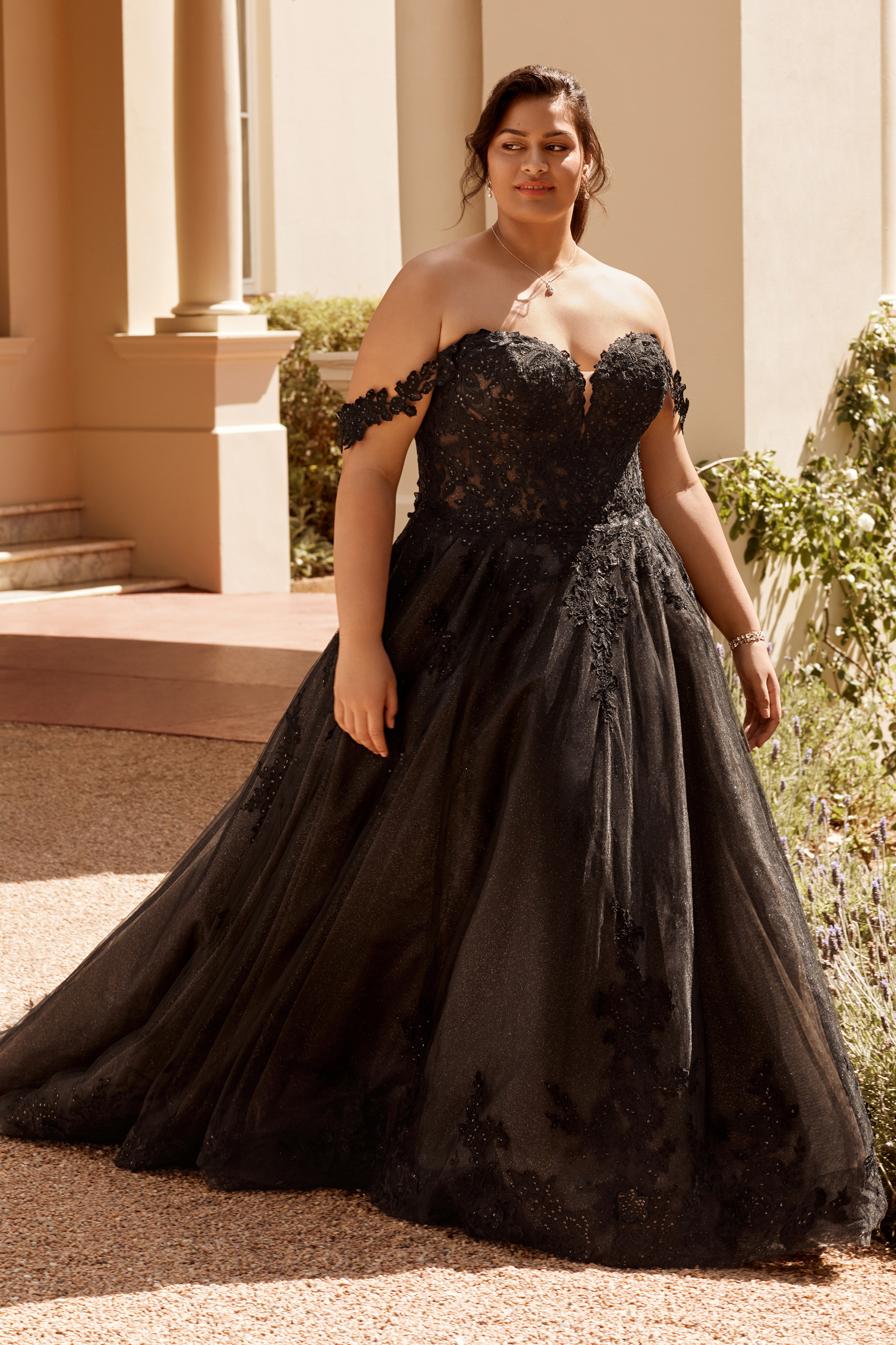Incredible Off the Shoulder Black Wedding Dress | Sophia Tolli Rebekah  Y12248