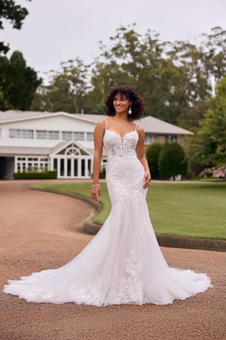 Fit-and-Flare Wedding Dress in Pearl Mikado
